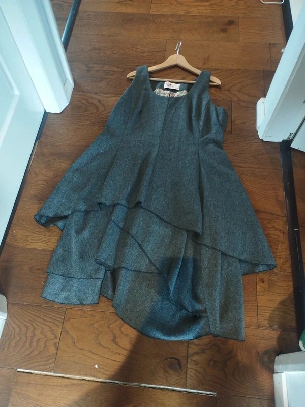Heart Dutch Design Gray Layered Asymmetric Lagenlook Dress Avant Garde Alternative FashionXXL/18