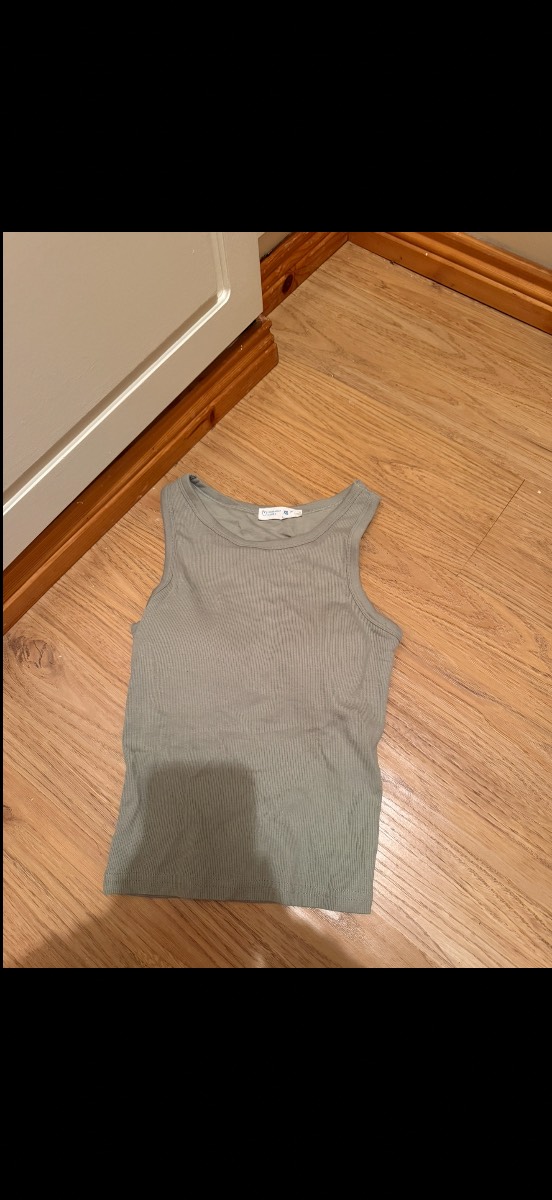 Primark sage green padded vest top size XS