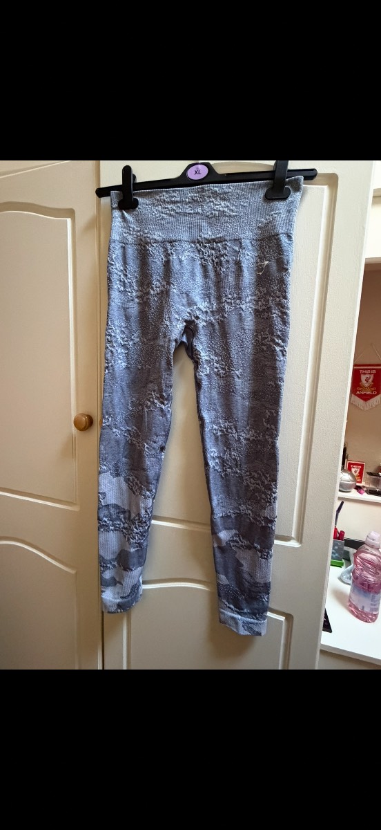 Gymshark grey camo leggings size M