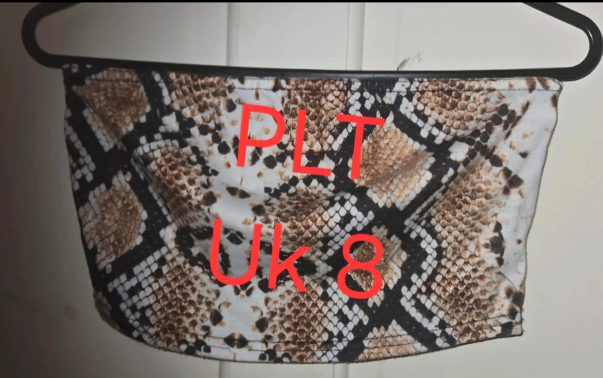 Pretty Little Thing snakeskin look boob tube size 8