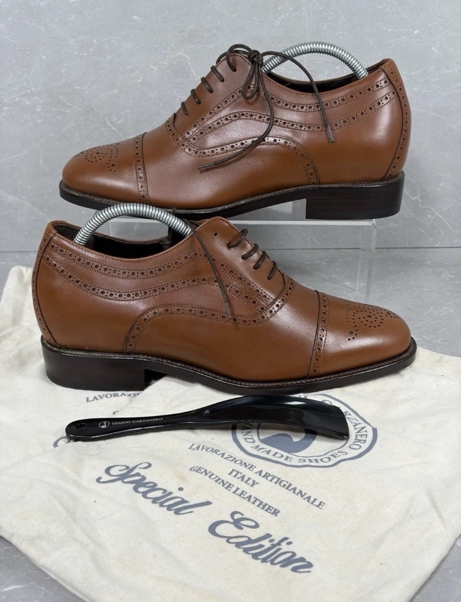 Brand New Gianni Garzanero Basilea height increasing shoe brown box-calf leather