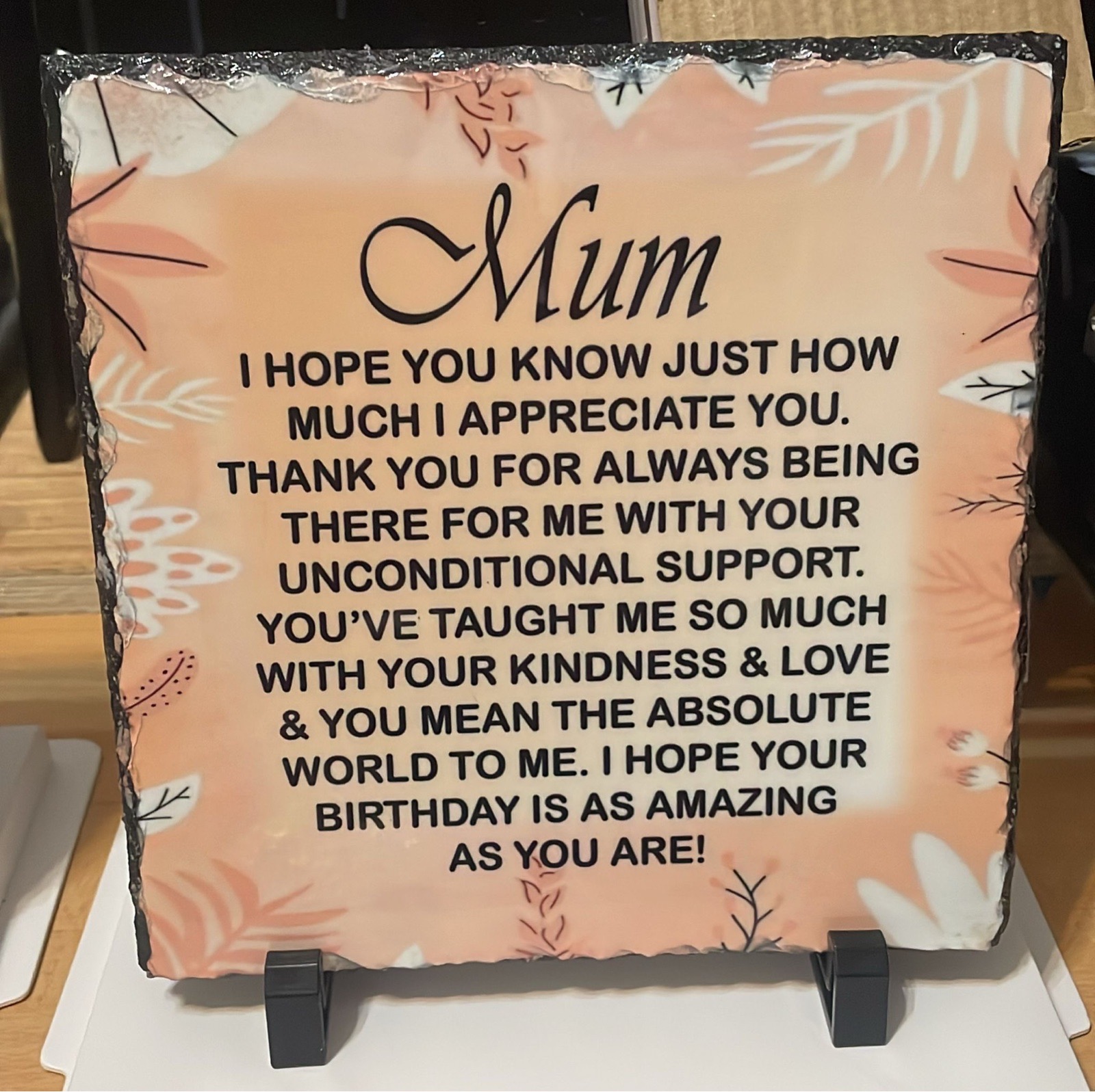 happy birthday mum slate