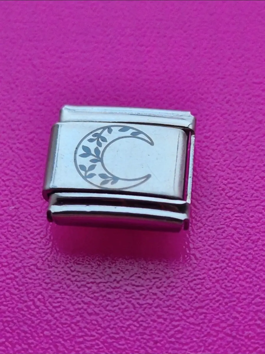 Moon or Letter C charm link for nomination bracelet