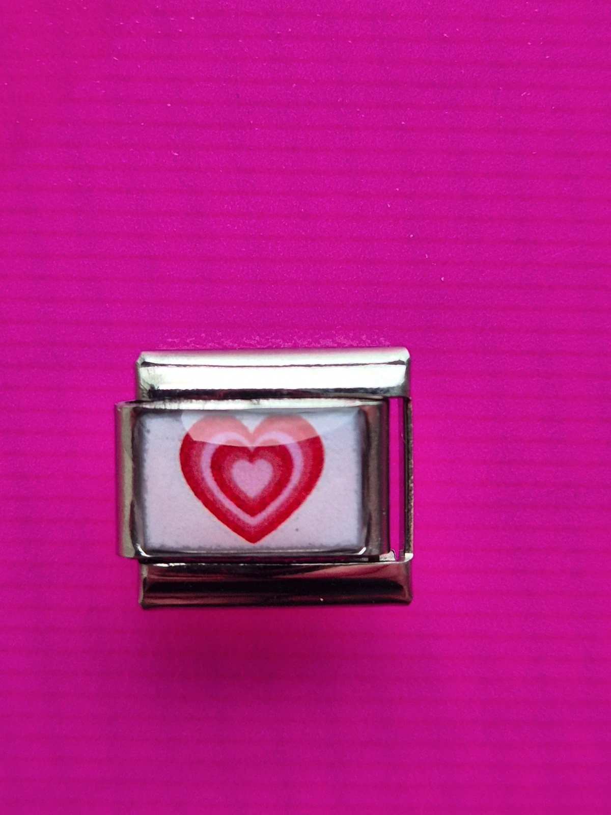 composable bracelet charm link love heart white pink red silver fits nomination