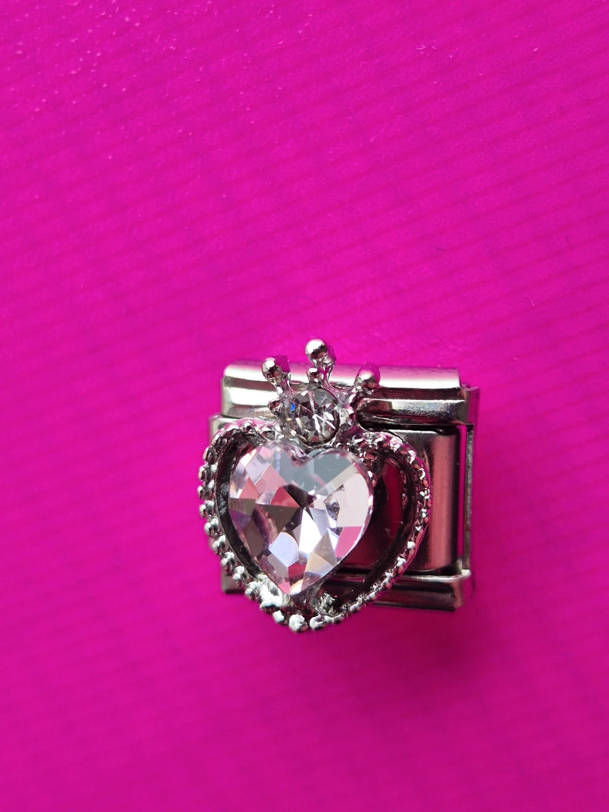 composable bracelet charm link love heart crown jewel gem clear