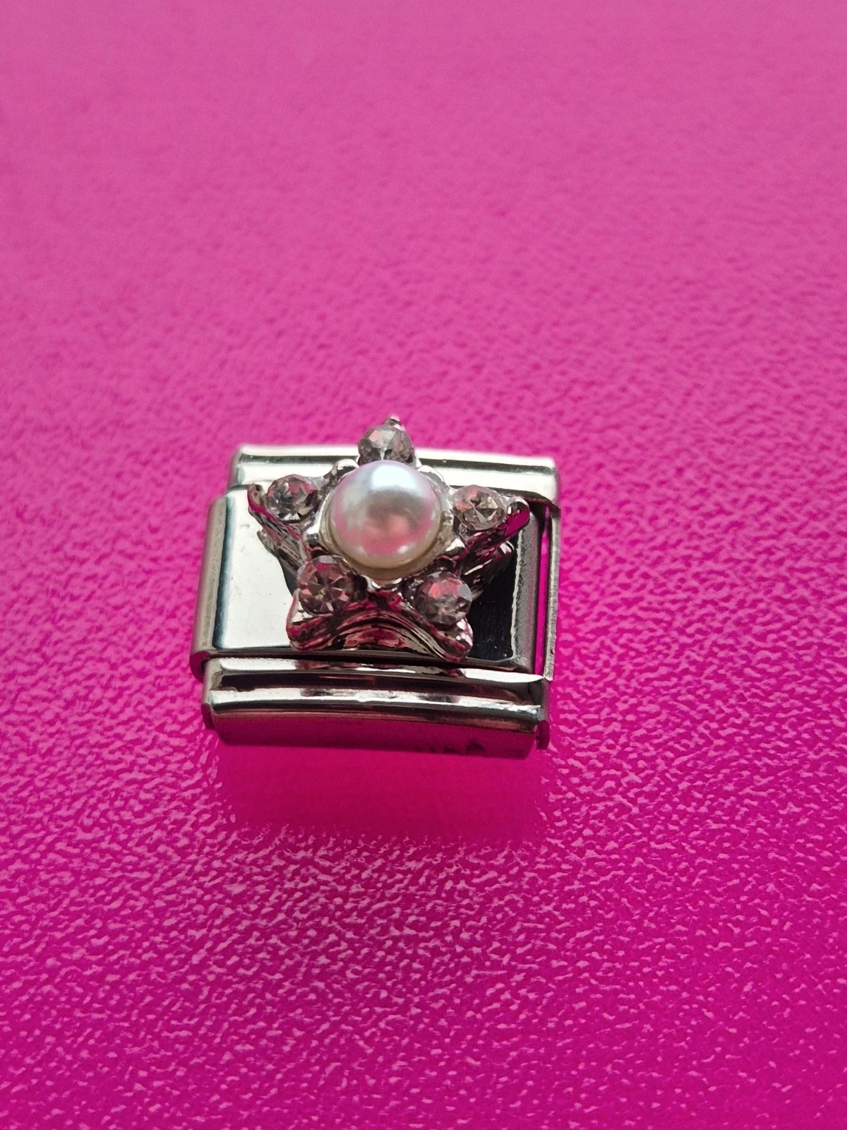 Composable bracelet charm link star pearl clear crystal jewel gem diamante fits nomination