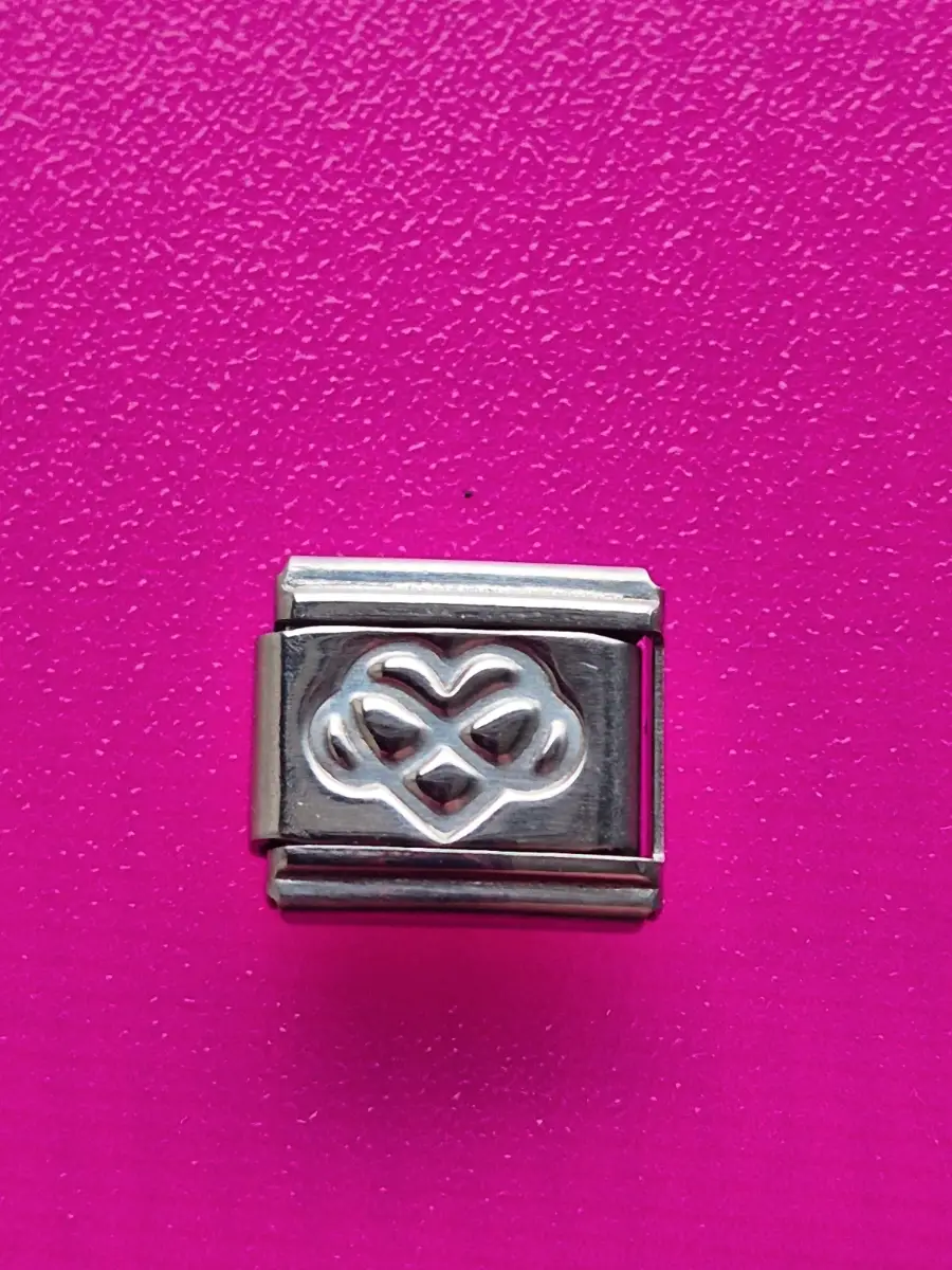 Infinity love charm link for a Nomination Bracelet silver love heart