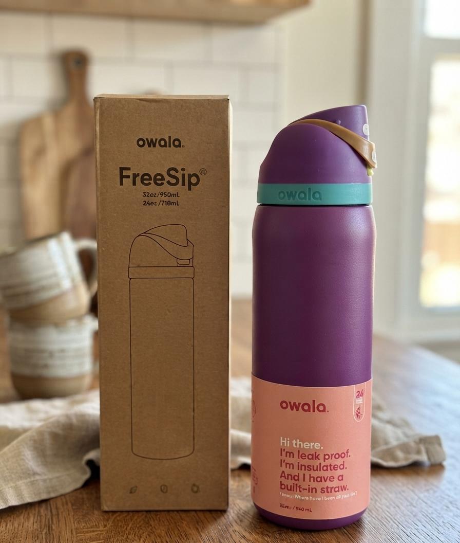 Owala freesip water bottel 32oz purple