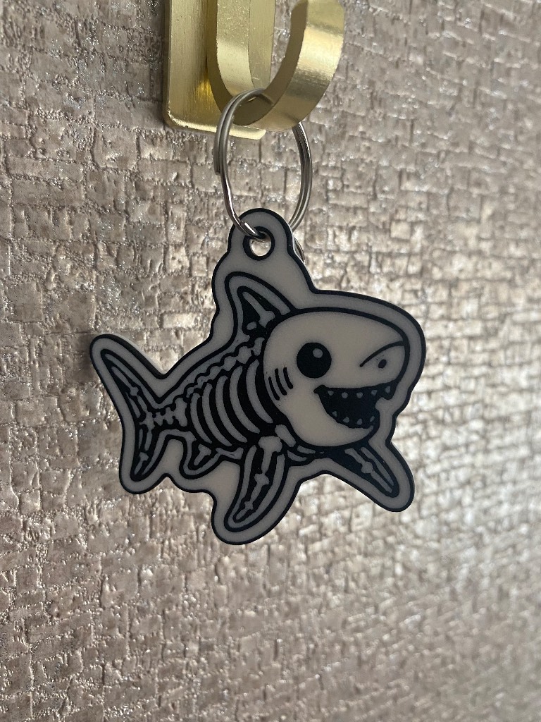Skeleton Shark Handmade Keyring