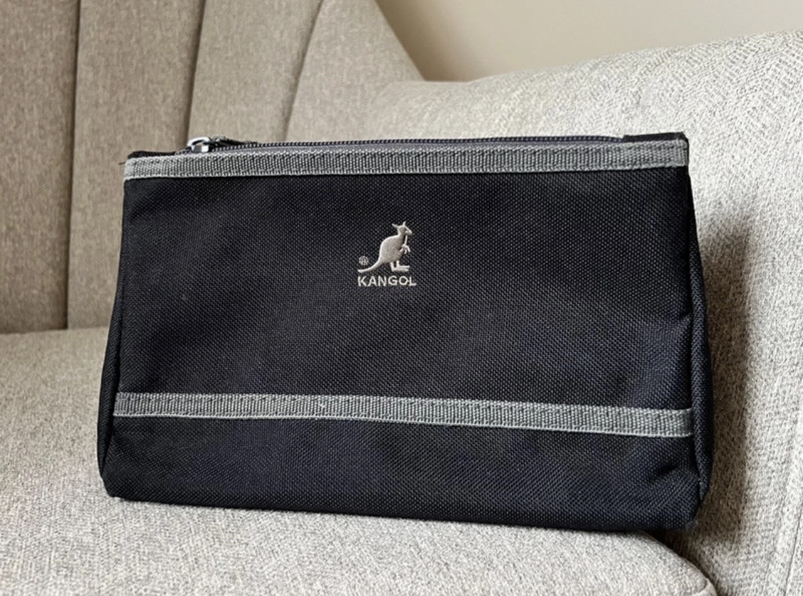 Vintage 2000s Kangol black & grey canvas pencil case