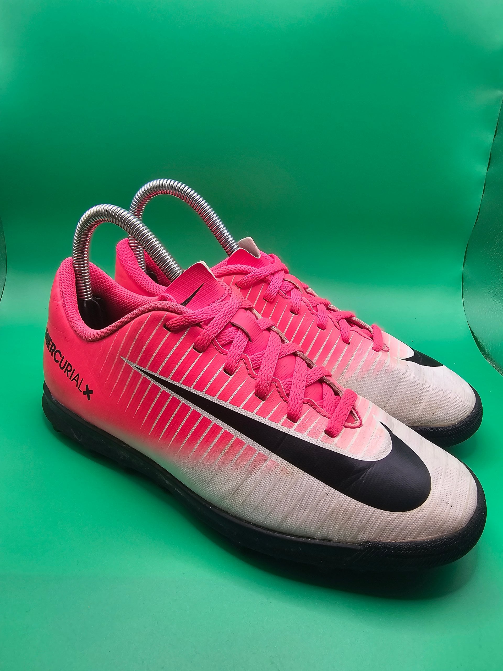 Nike Pink & White Mercurial X Turf Football Trainers Kids UK Size 4