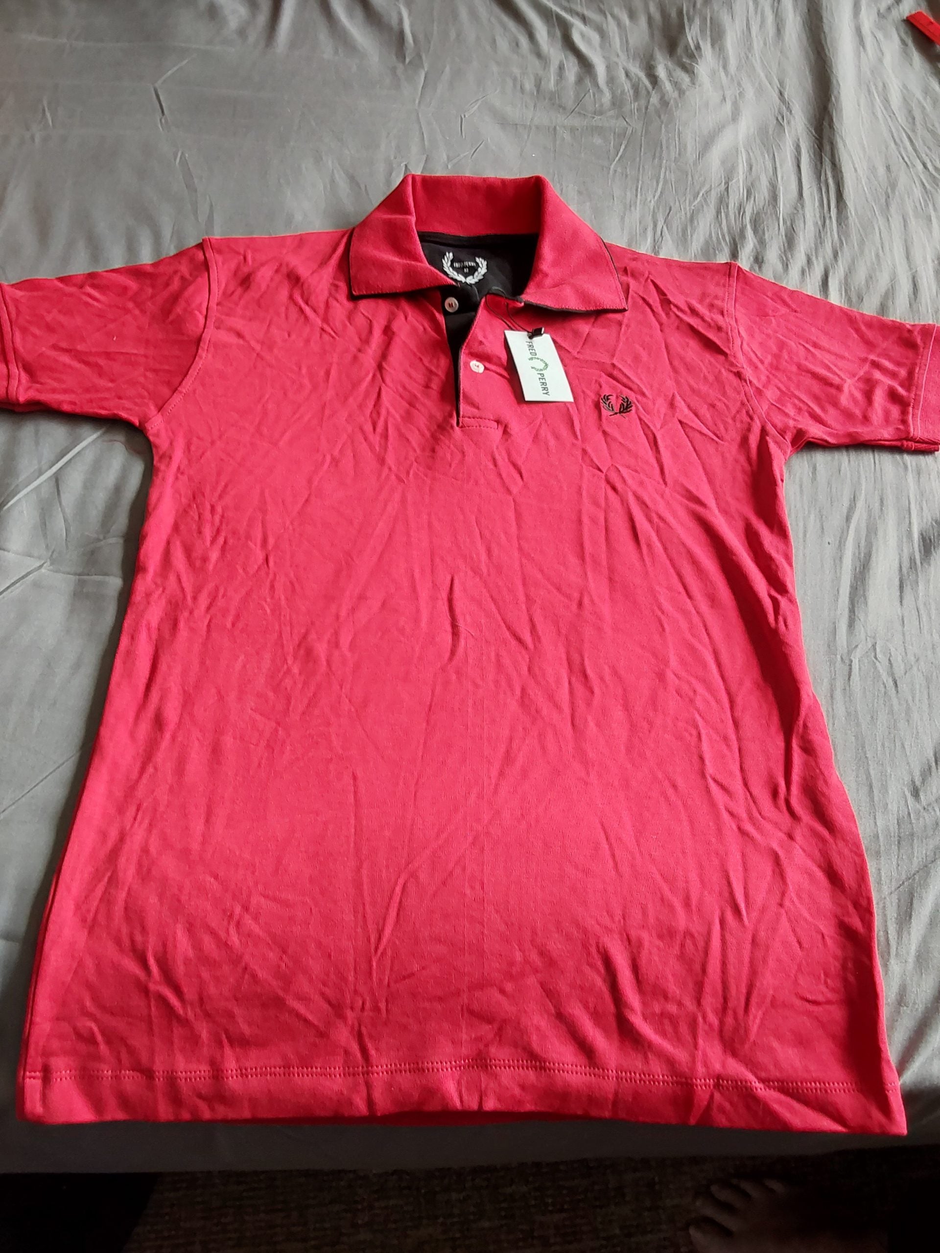 Fred Perry Red Cotton Polo Shirt Medium Men's BNWT Casual Smart Tennis
