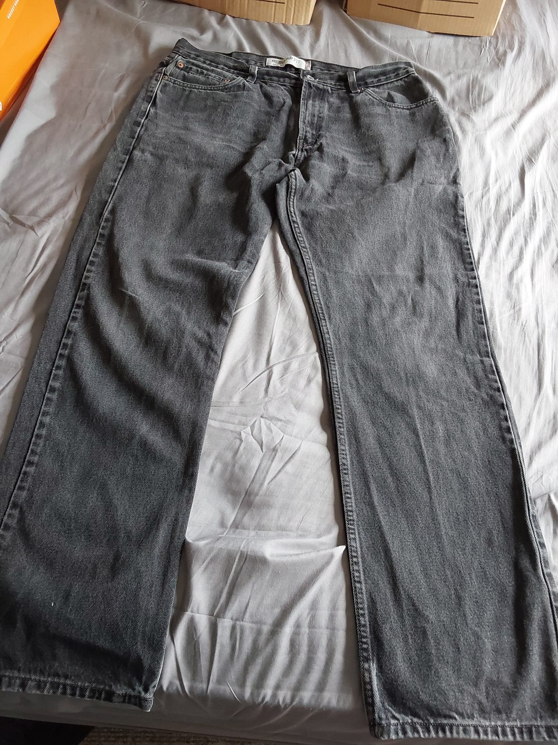 Levi's Black Denim 505 Regular Fit Jeans W36 L32 Dark Casual