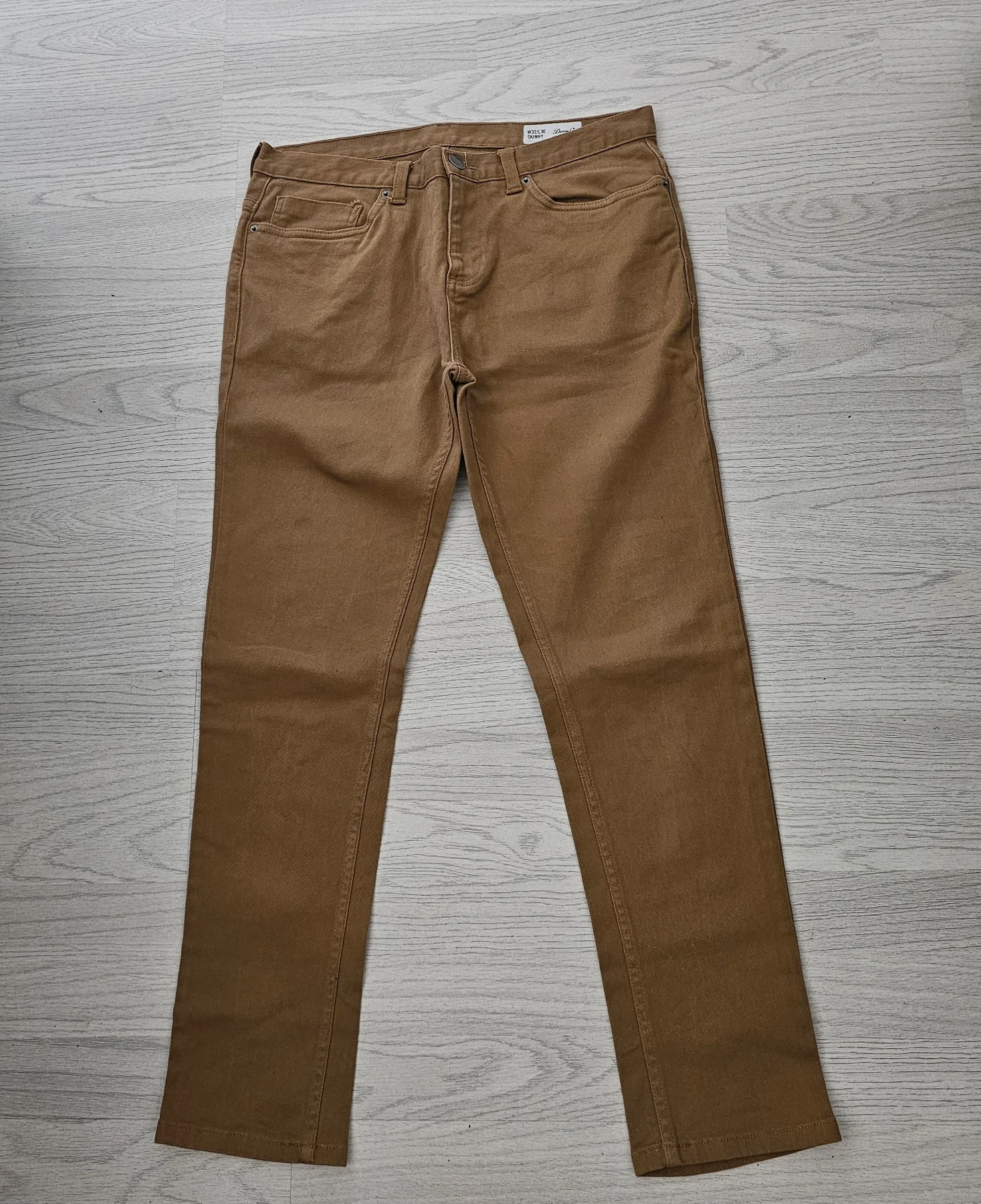 DenimCo mens Jeans 32"x30" skinny fit mustard colour