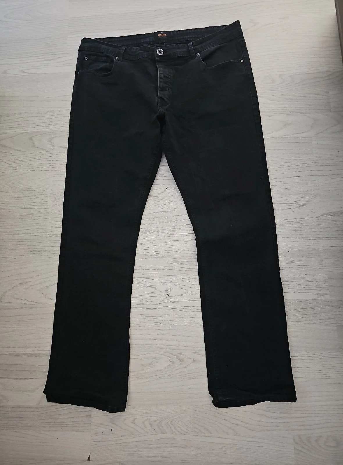 Enzo Men's Jeans 40R x 32" legblack button fly
