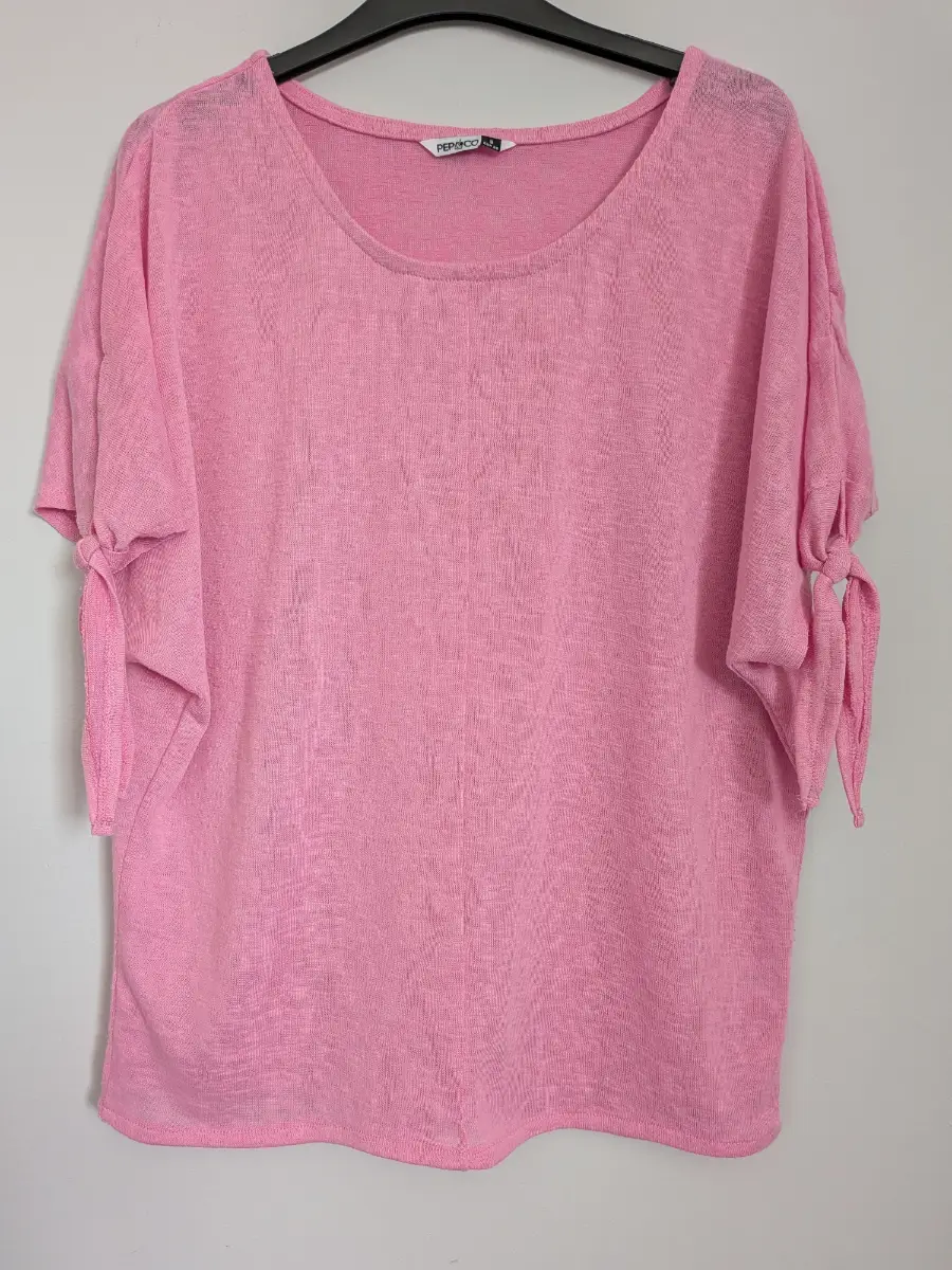 Ladies Pink Oversized Top 8 womens tie summer