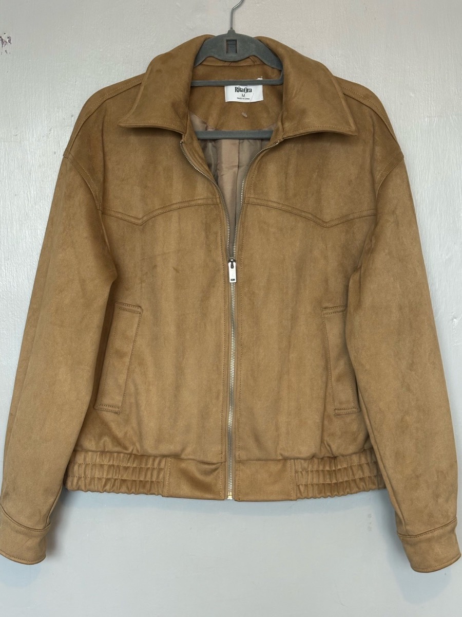 Rita Ora x Primark Faux Suede Western Bomber Jacket - Size M
