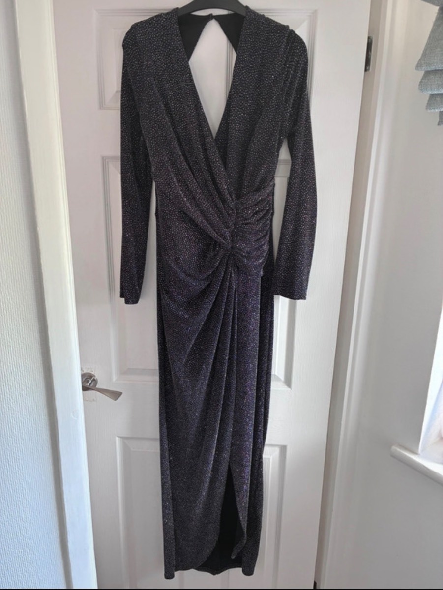 Women’s black party cocktail wedding guest races dress size 14