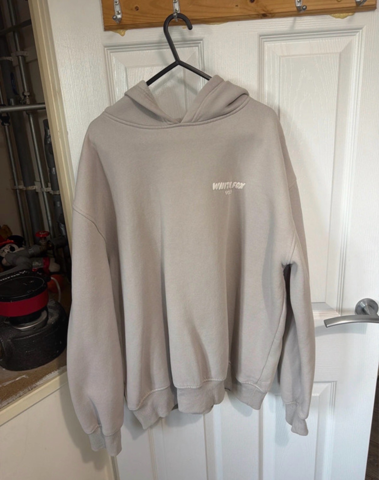 Grey & white - white fox hoodie