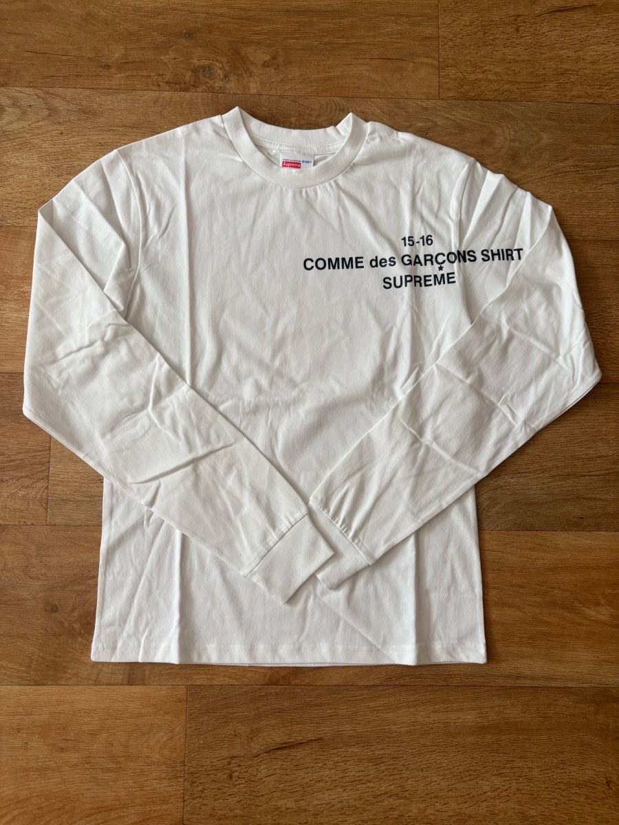 White cdg x supreme long sleeve