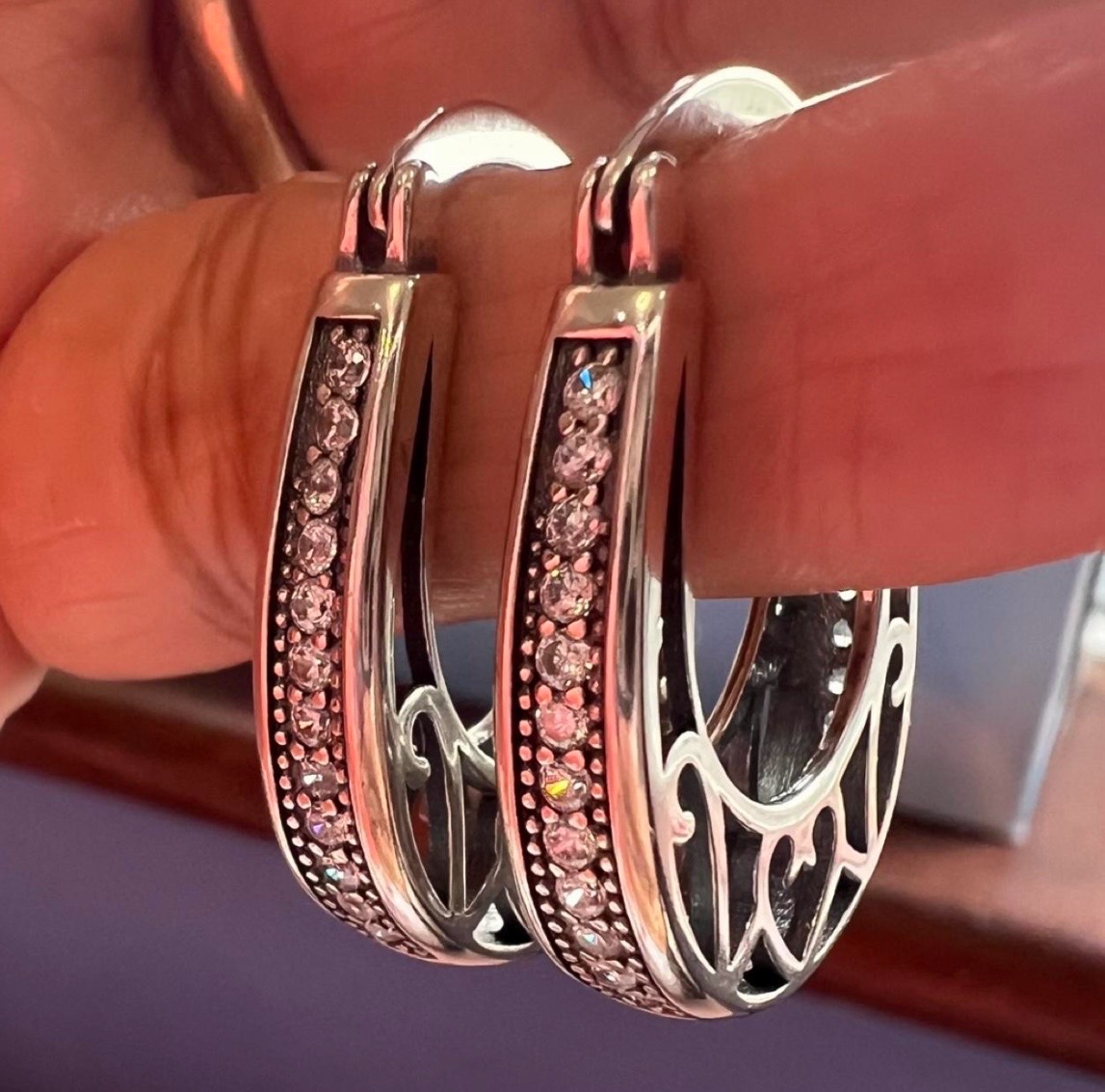 925 silver vintage style hoop earrings