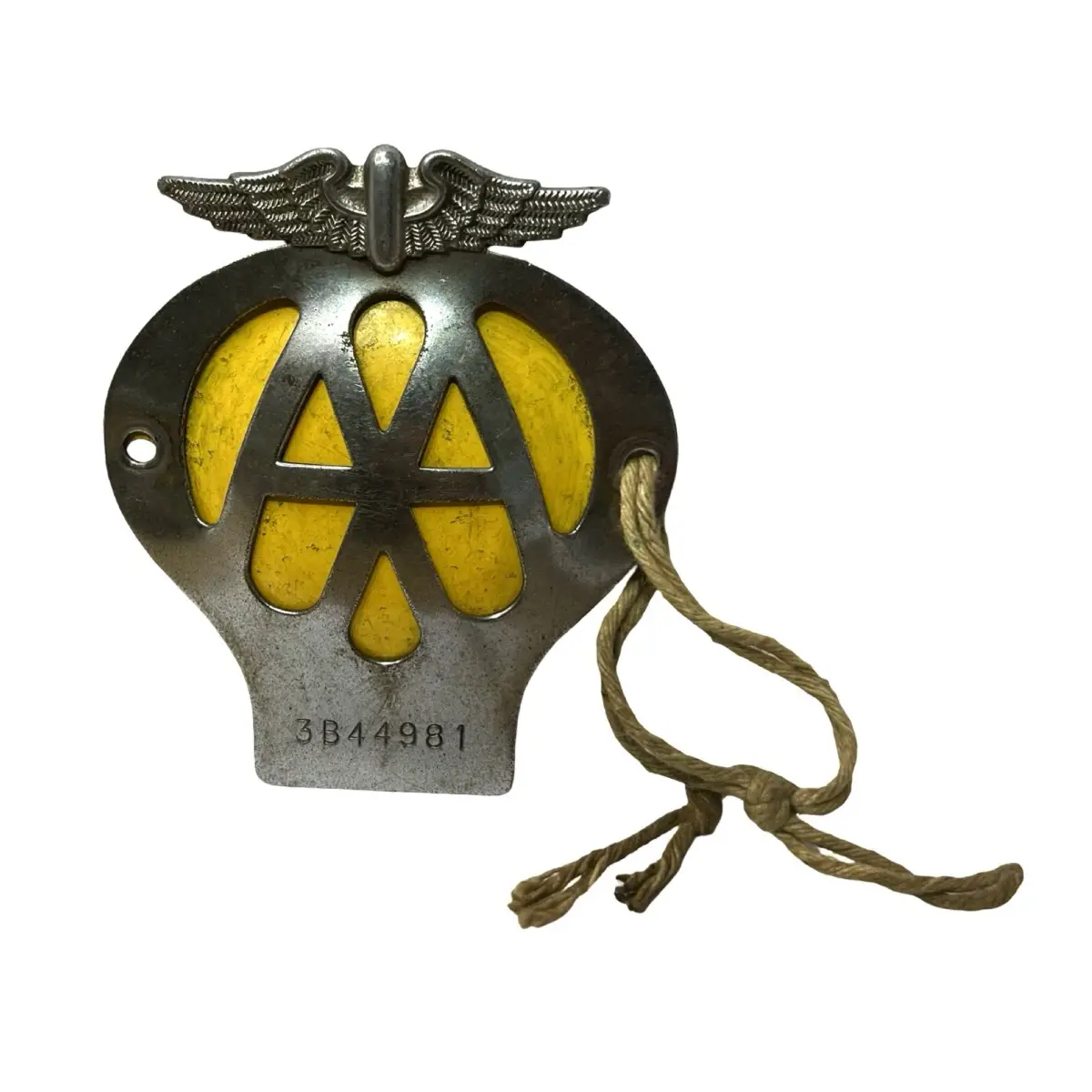 Vintage AA Car Badge Automobile Association 1960-61 Winged Wheel Emblem 3B44981