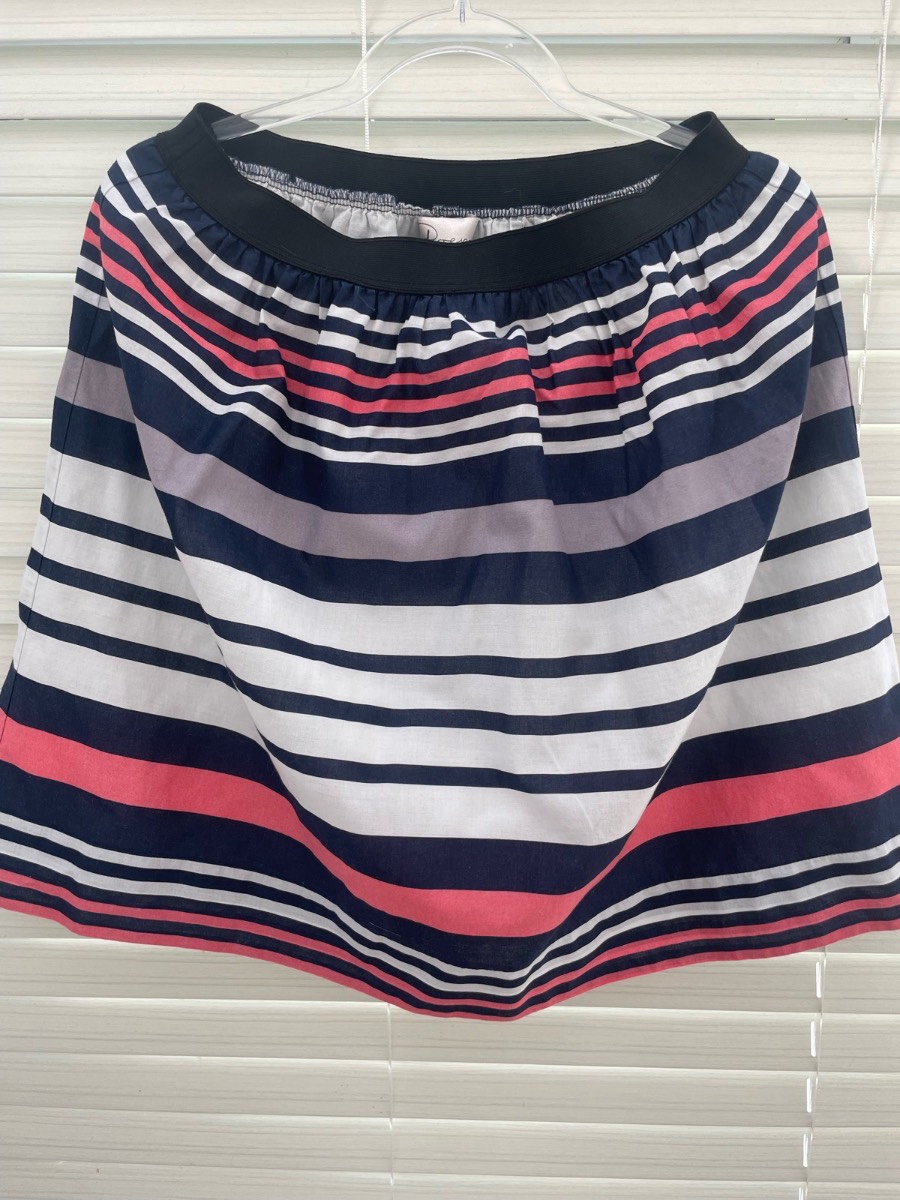 Oliver Bonas ‘Poem’ striped knee length skirt with attached underskirt size 10