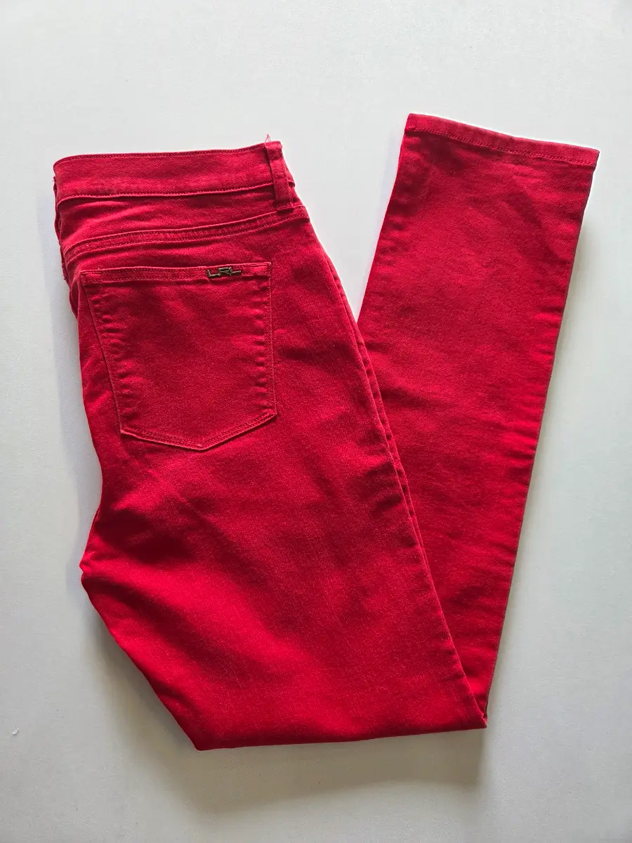Lauren Jeans Company Ralph Lauren Red Modern Skinny Stretch Jeans UK 10