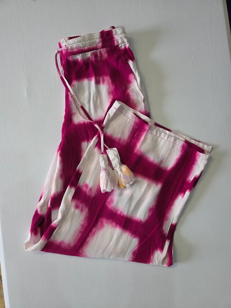 Monsoon Artisan Tie Dye Wide Leg Trousers Pink BNWT Size S