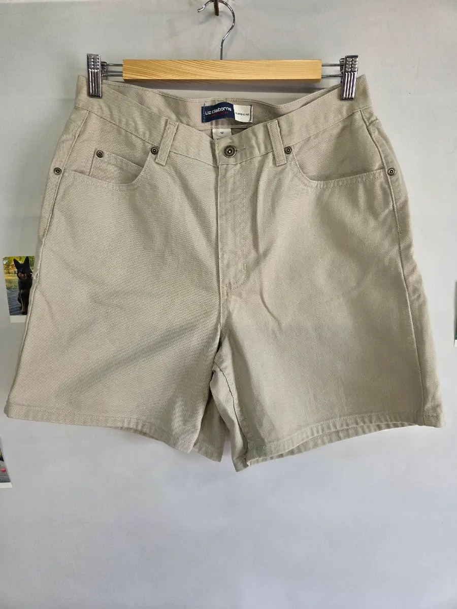 Liz Claiborne Beige Chino Shorts UK 12 Cotton Casual Summer