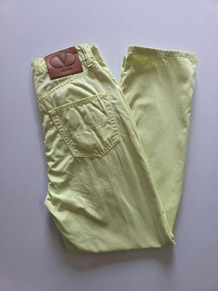 Valentino Jeans Pale Lime Straight Leg Trousers IT 42 UK 10