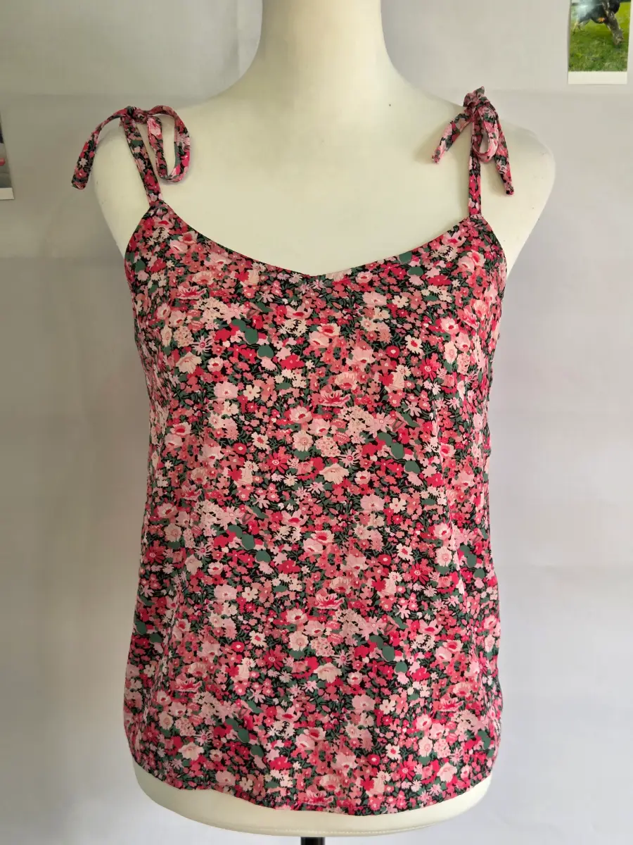 Lipsy London Pink Floral Tie Shoulder Cami Top UK 8 Summer