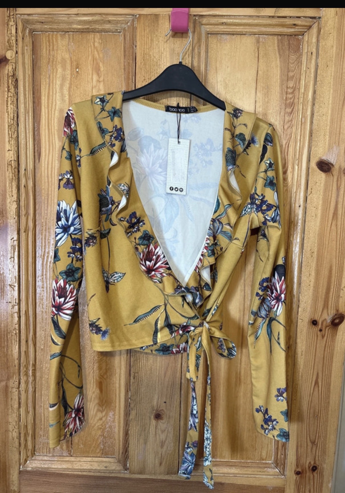Boohoo crop wrap top size 12