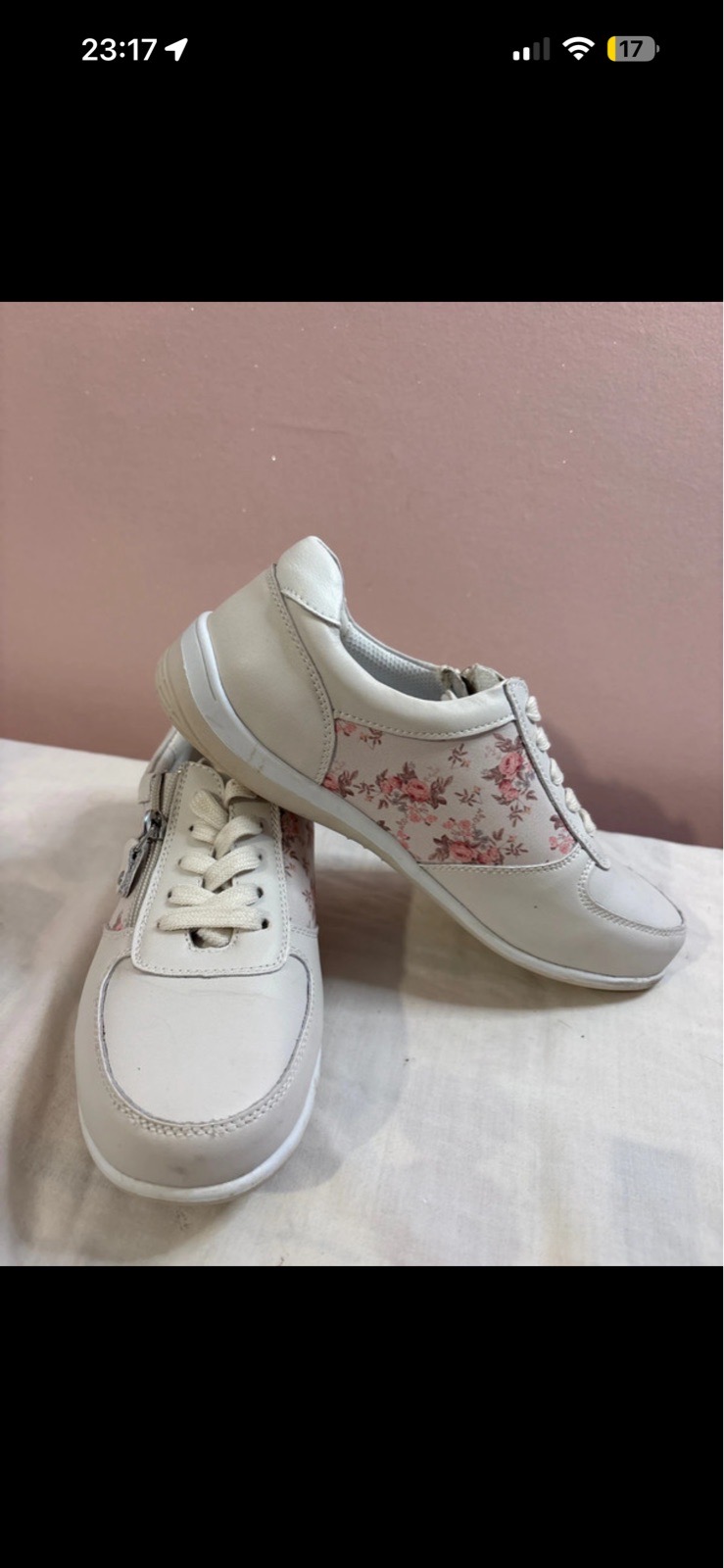 Cotten traders side zip floral trainers size 6