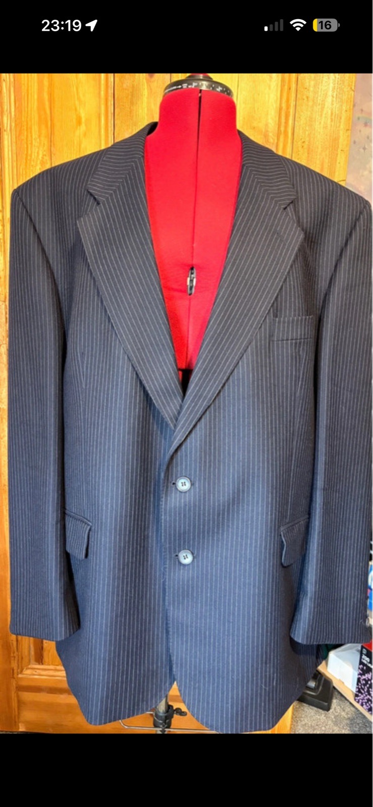 100% Wool pinstripe suit + 2 x trousers