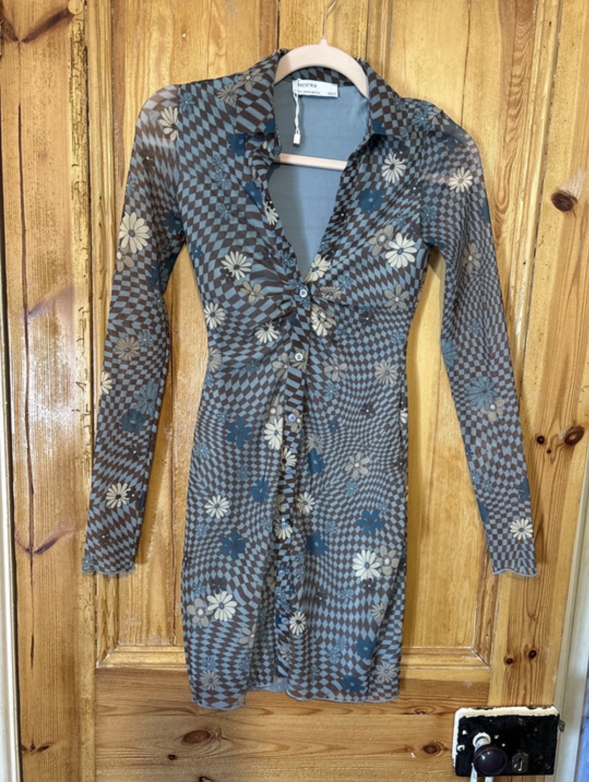 Bershka long sleeve shirt dress size xs