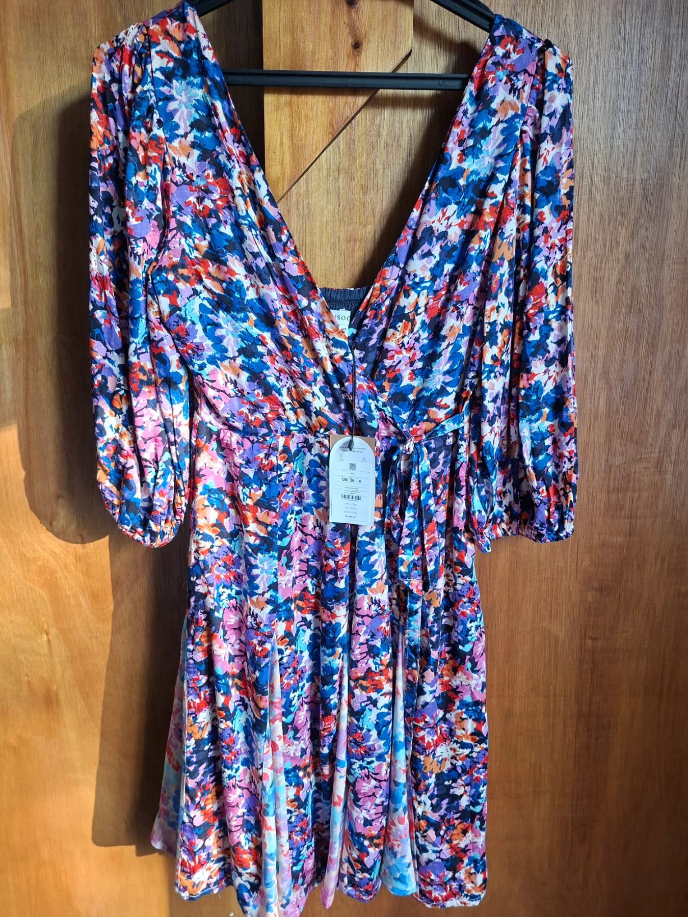Monsoon S.E.W. palmer abstract floral wrap Dress new- UK 8 / EU 36
