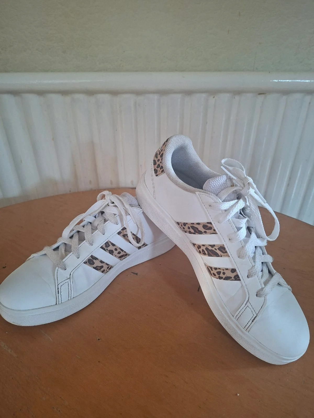 Adidas Grand Court Leopard Print Trainers - Size UK 5 (EU 38)