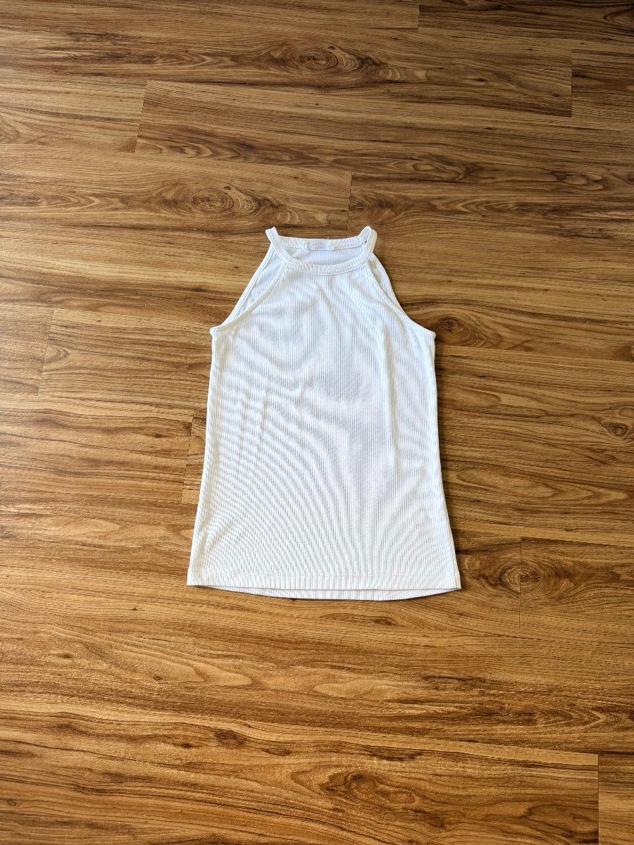 Size 10 White Rib Vest Top. NWOT
