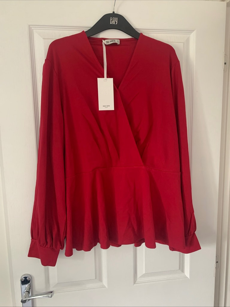 Grace Karin V-Neck wrap blouse