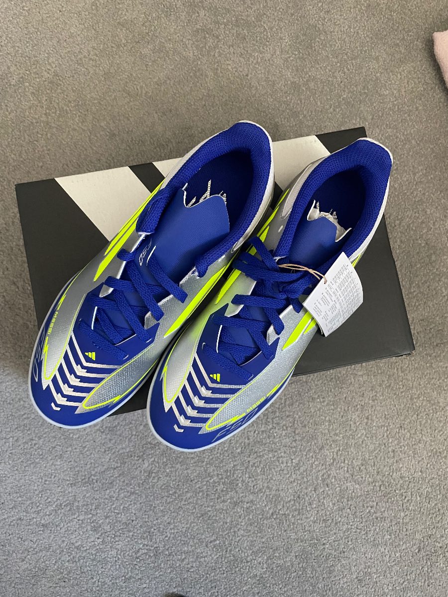 adidas F50 Messi football boots in size 4 are brand new in the box.