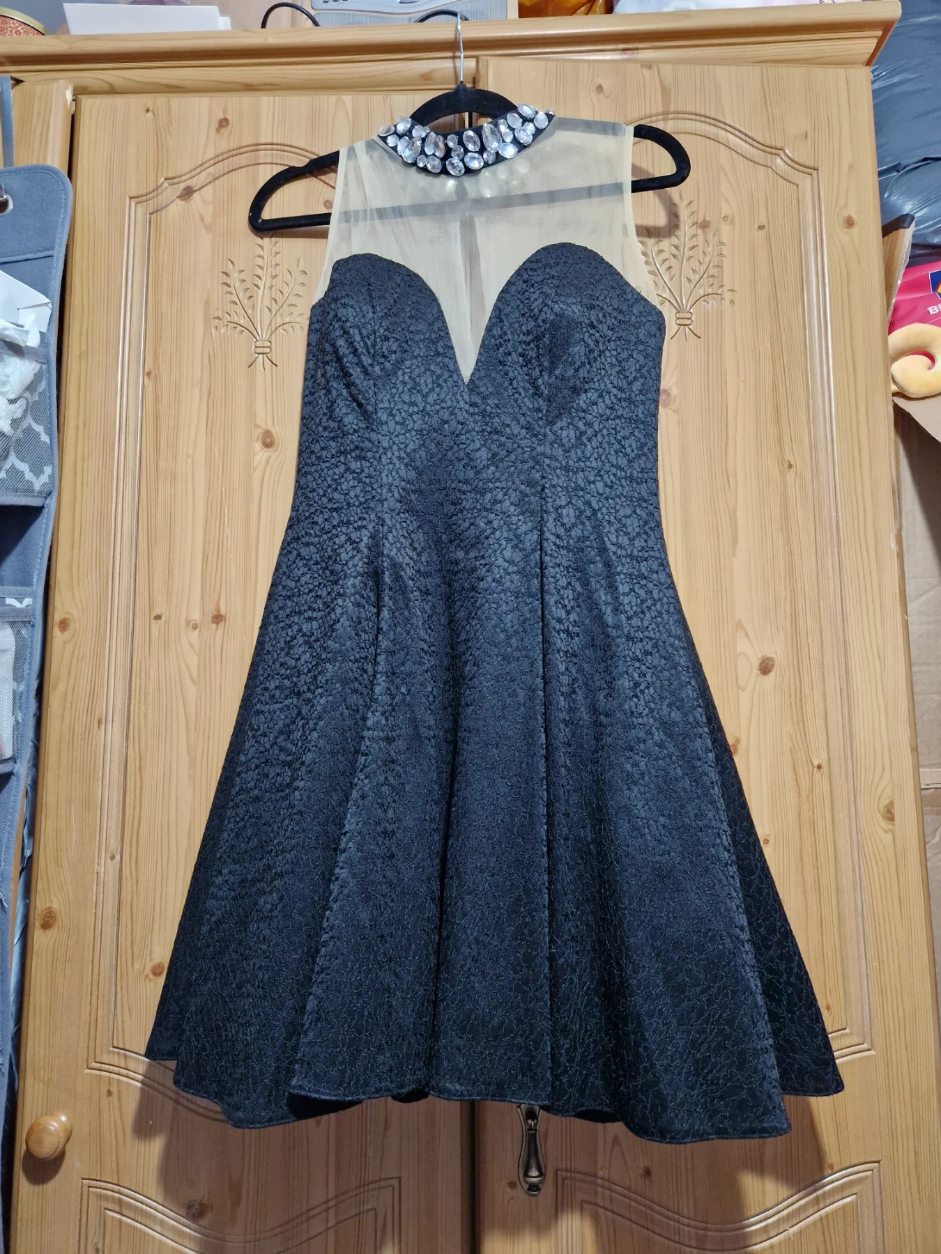 Forever Unique Jacquard Cocktail Dress