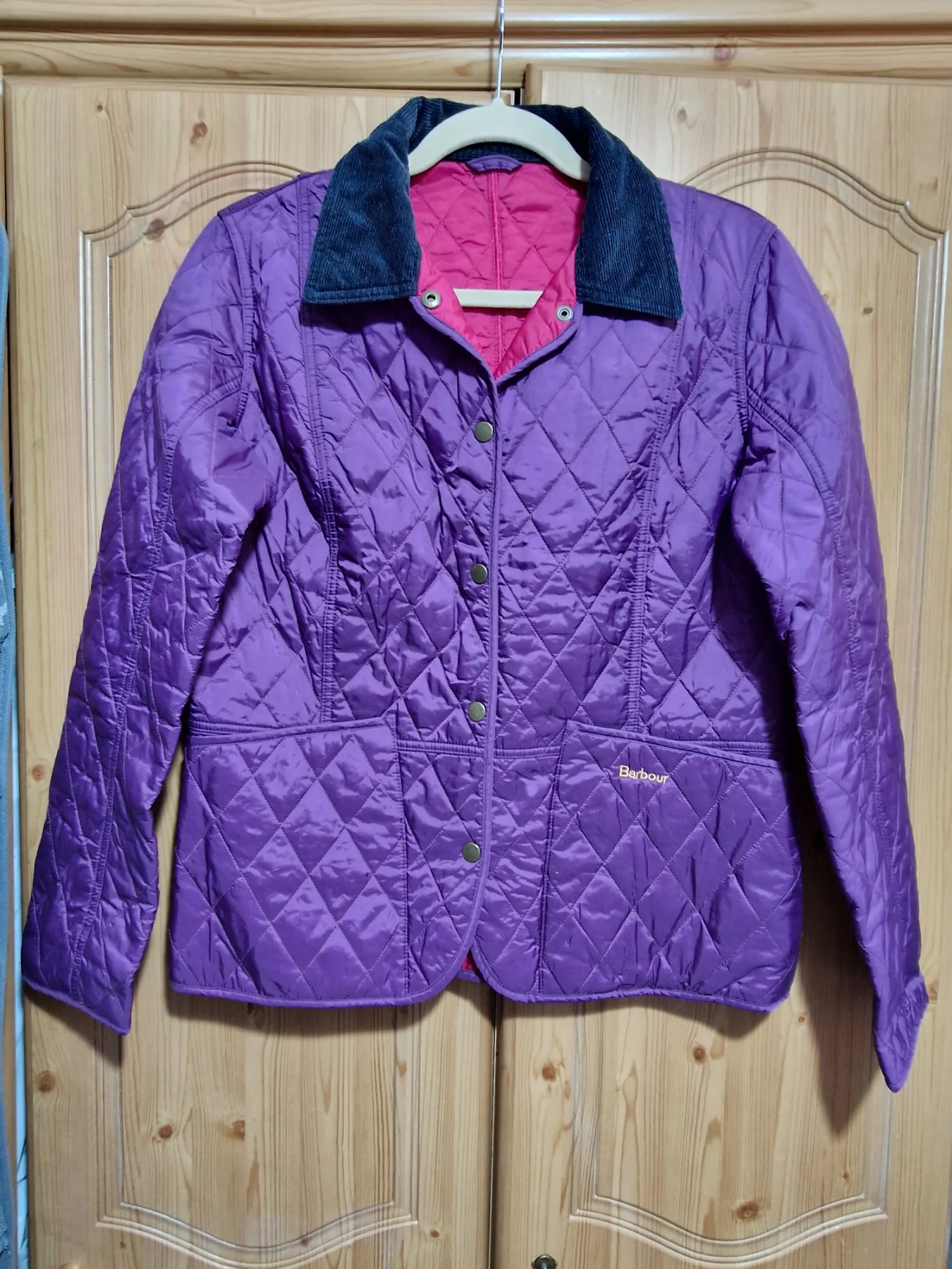 Barbour Diamond Quilted Purple Jacket UK Size 14 EU 42 VGC