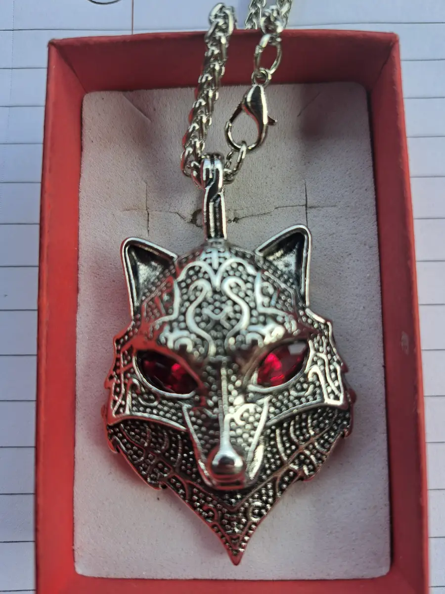 Huge wolf head necklace