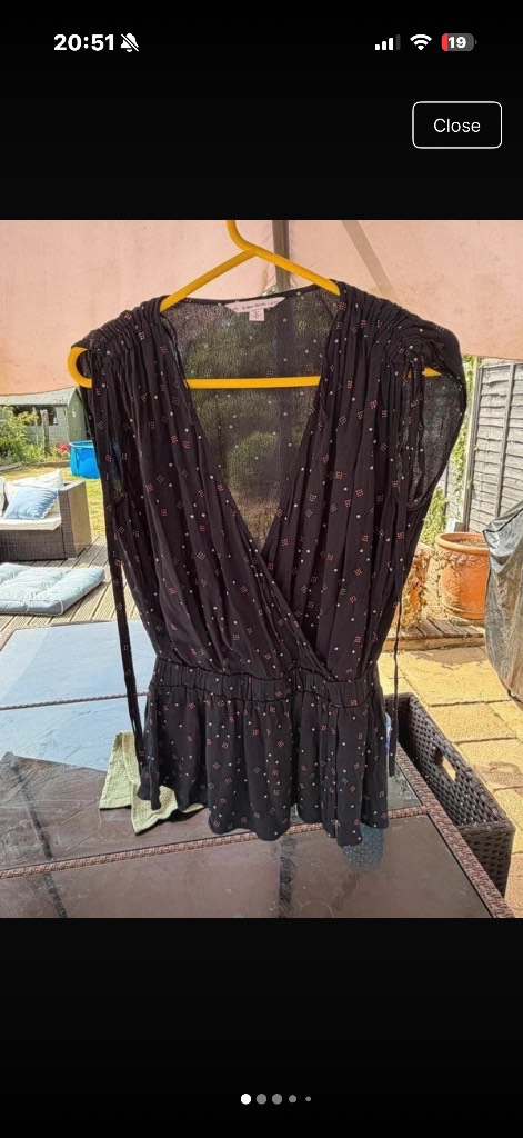 & other stories mesh peplum top size 8