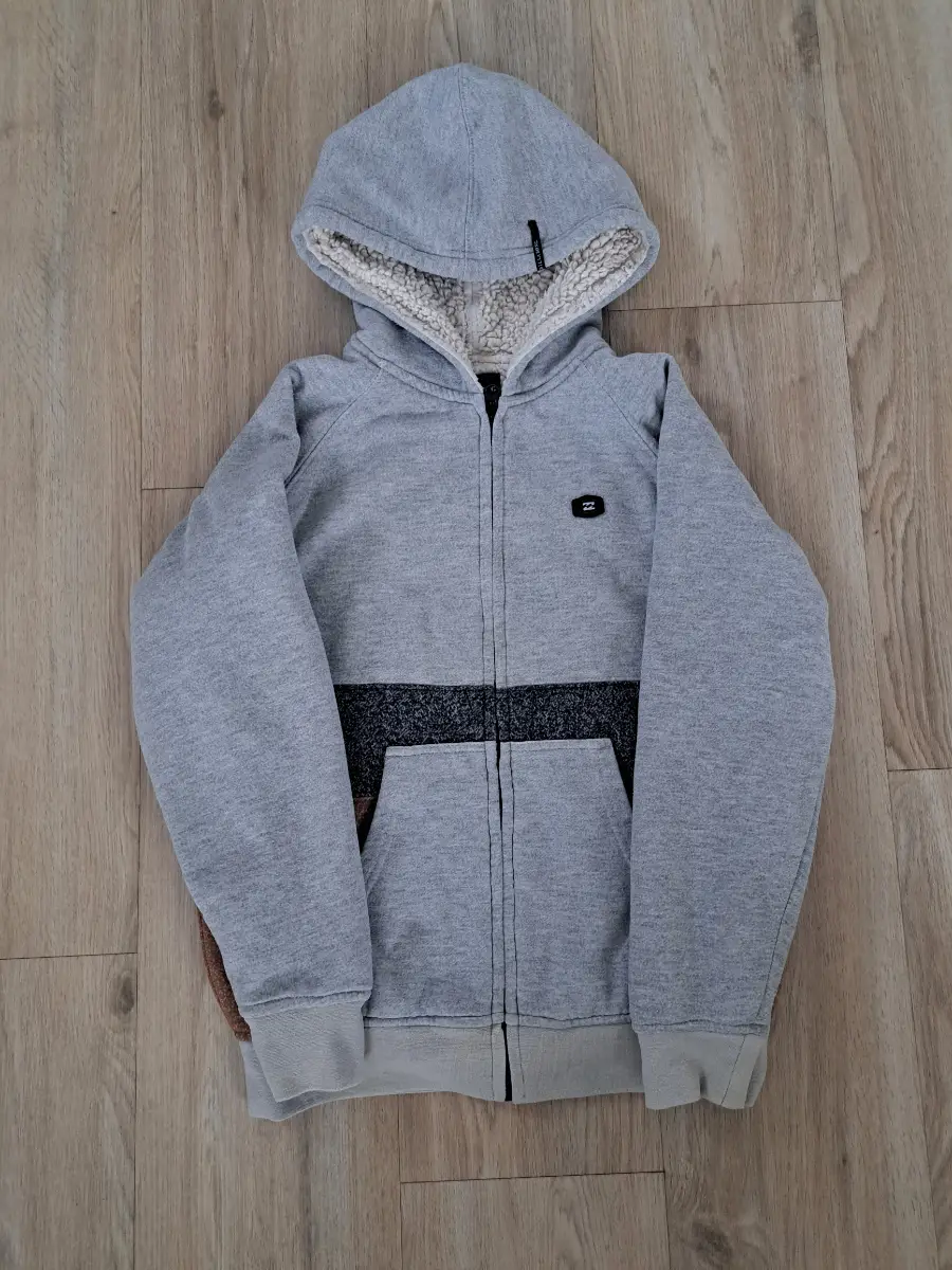 Billabong Boys Balance Hoodie Size L Youth Sherpa Lined Full Zip Sweatshirt