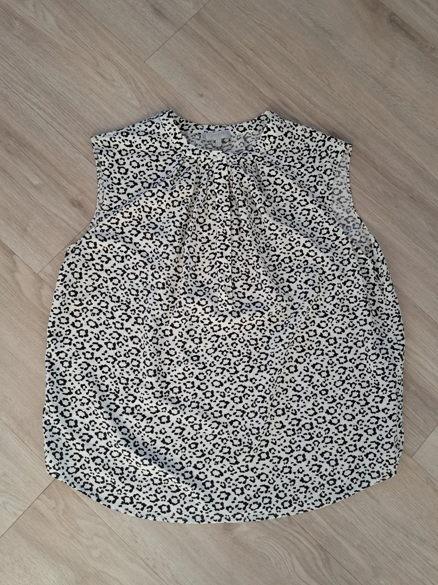 Hobbs Size 14 Leopard Print Viscose Blouse | Black & White Animal Print Lightweight Top