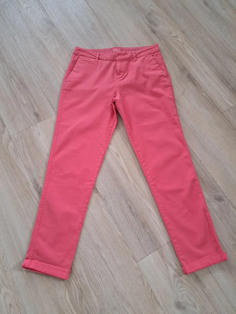 Joules Women's Coral Pink Cotton Blend Chino Trousers Casual Size UK 10