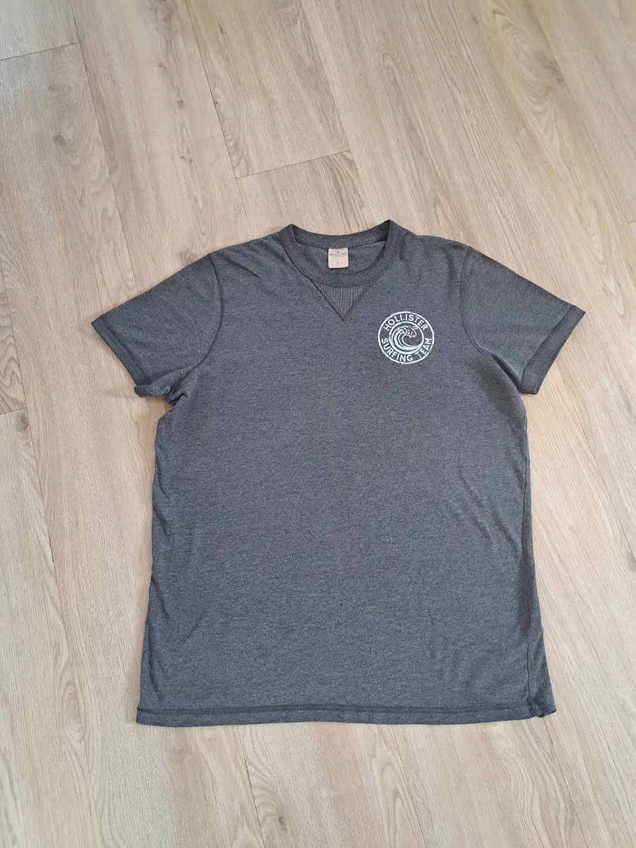 Vintage Hollister Co Surf Team Short Sleeve Shirt Grey Size Large Graphic Tee