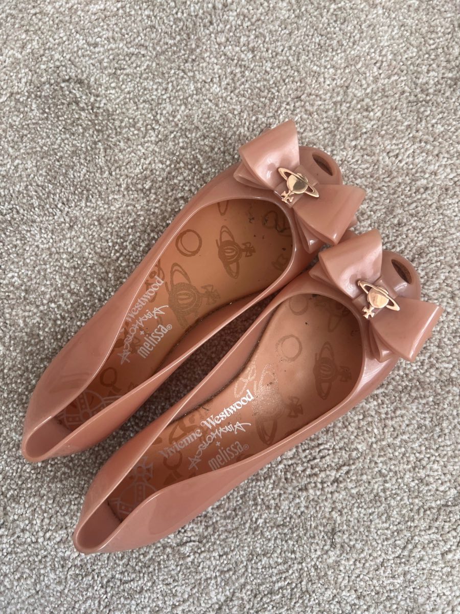 Vivienne Westwood x Melissa Nude Bow Orb Jelly Flats | Size UK 5 | Immaculate